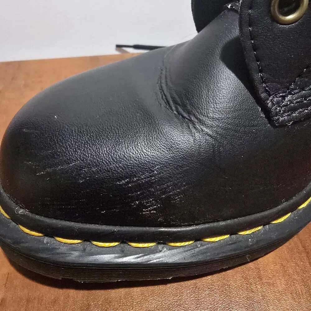 Dr Martens Mens Vegan Leather 8 Eyelet Lace Up Punk Grunge Combat Boots 10